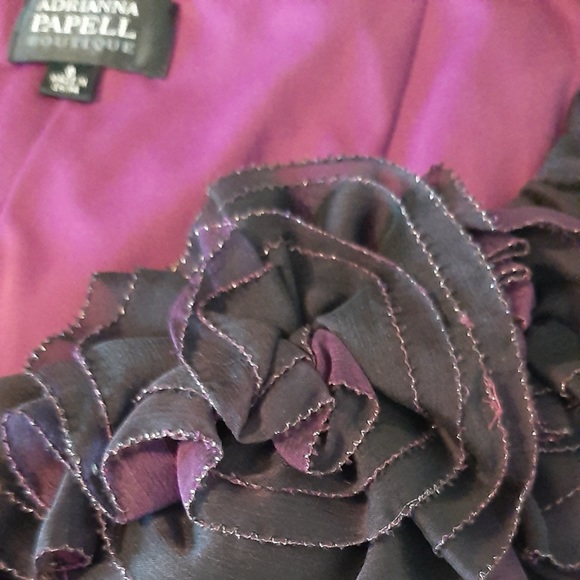 ADRIANNA PAPELL RUCHED PURPLE OMBRÉ SLEEVELESS DRESS SIZE 6 - Picture 3 of 15